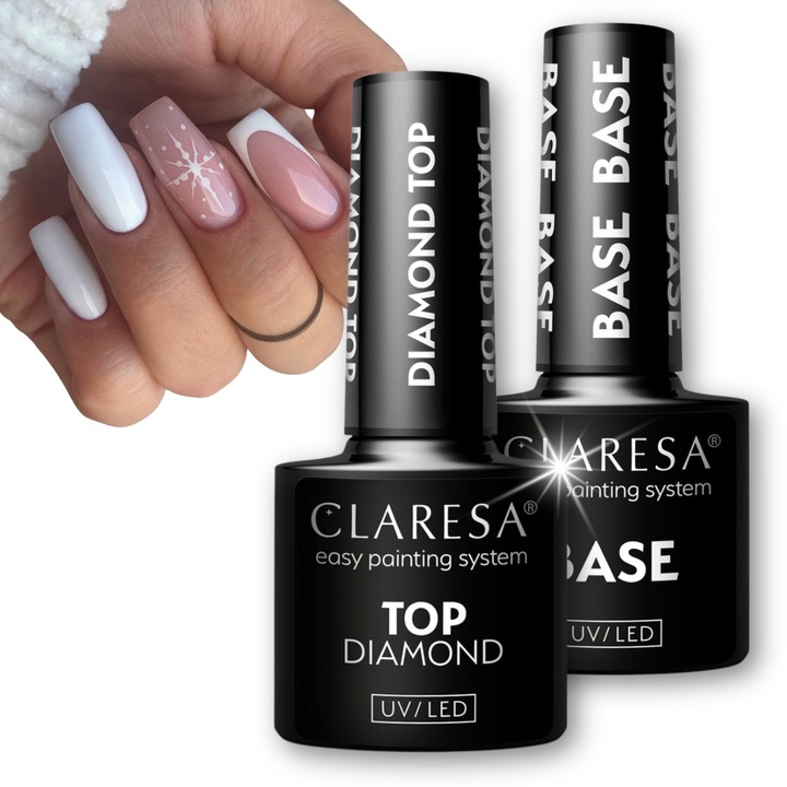CLARESA Base und Top Set mit Diamond No Wipe Top Coat