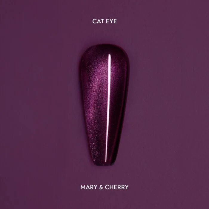 Burgunder Cat-Eye Hybrid-Nagellack Mary & Cherry mit magnetischem Effekt 7 ml