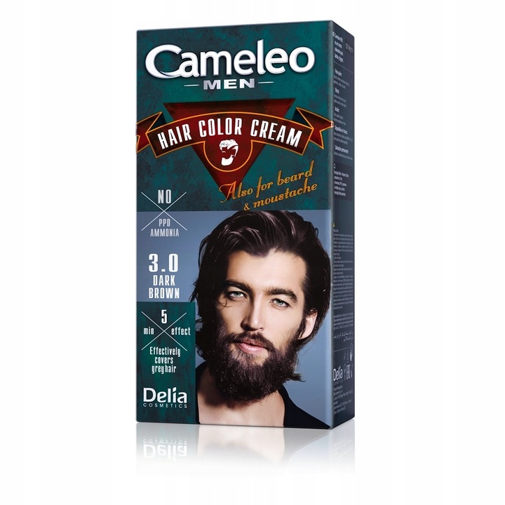 Delia Cameleo Men 3.0 Dunkelbraun Haar- und Bartfarbe für Männer zur schnellen Grauabdeckung