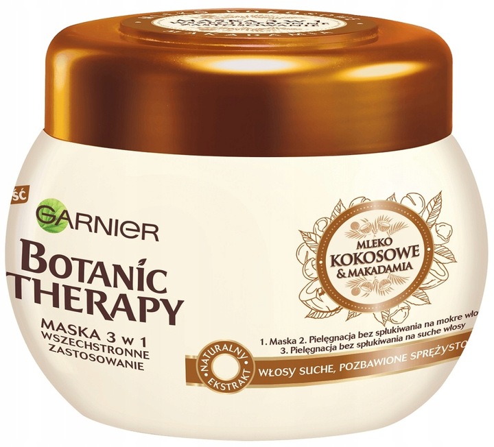 Garnier Botanic 3-in-1 Haarmaske mit Kokosmilch und Macadamiaöl 300 ml