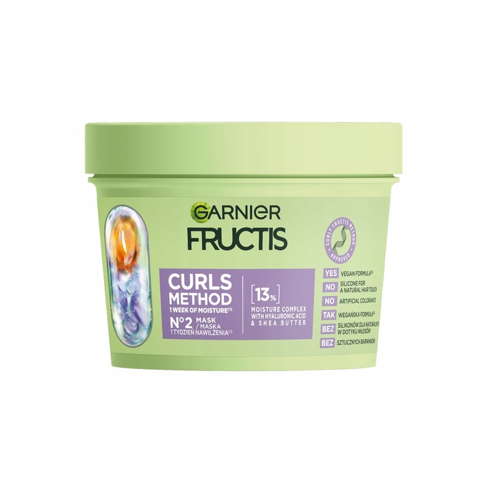 Garnier Fructis Curls Method feuchtigkeitsspendende Haarmaske für lockiges Haar 370 ml