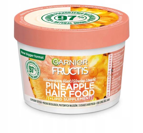 Garnier Fructis Pineapple Hair Food Haarmaske 400 ml für langes und glanzloses Haar