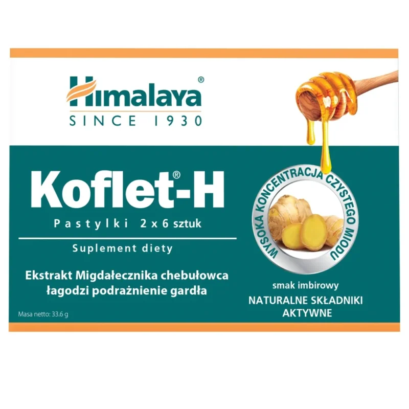 Himalaya Koflet-H Ingwer Lutschpastillen 12 Stück – ayurvedische Halspastillen mit Honig