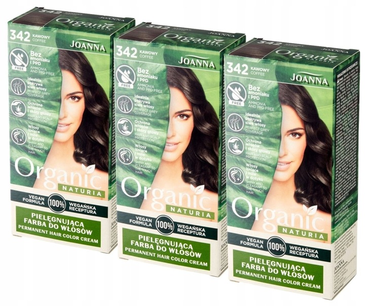 Joanna Naturia Organic Haarfarbe 342 Kaffee Braun