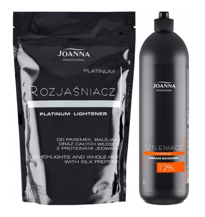 Joanna Professional Platinum Lightener Haaraufheller 450 g mit Cream Oxidizer 12% 1000 ml