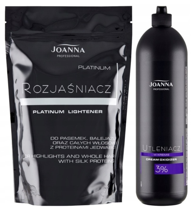 Joanna Professional Platinum Lightener Haaraufheller 450 g mit Cream Oxidizer 3% 1000 ml