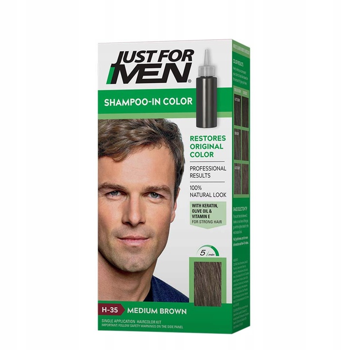 Just For Men H35 Mittelbraun Tönungsshampoo für Männer 60g