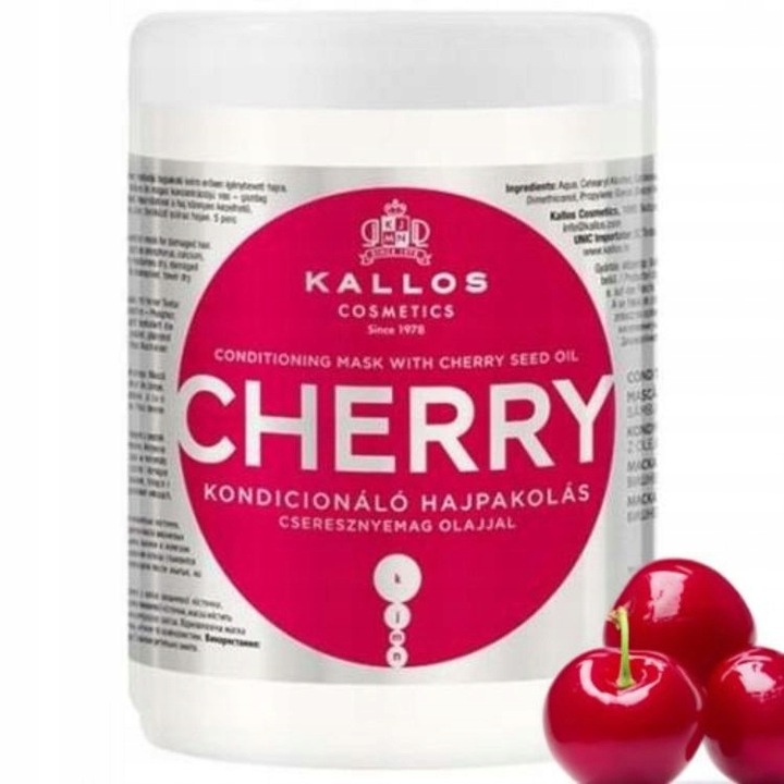 Kallos Cherry regenerierende Haarmaske 1000 ml mit Kirschkernöl