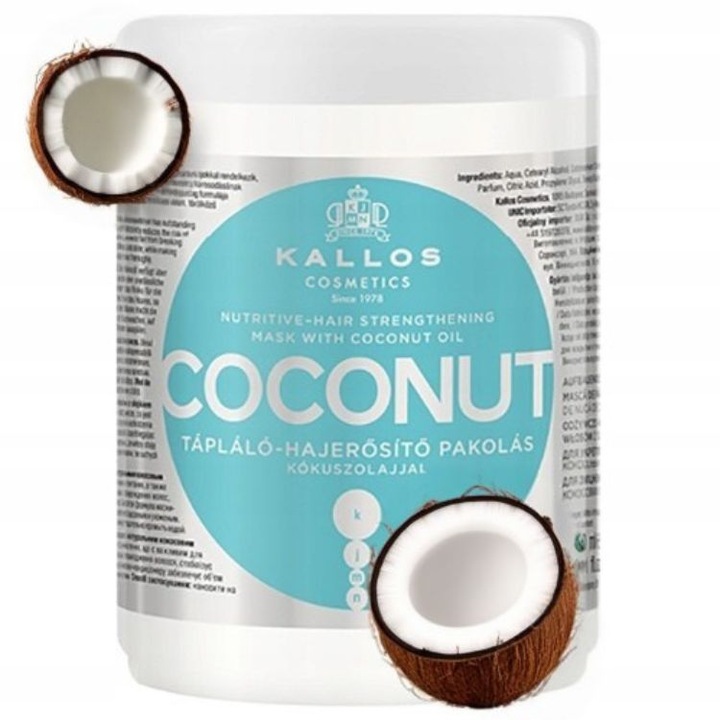Kallos Coconut stärkende Haarmaske 1000 ml mit Kokosöl