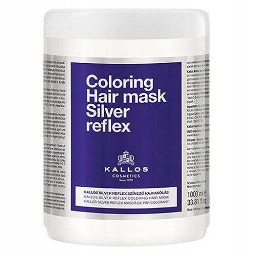 Kallos Silver Reflex Haarmaske 1000 ml gegen Gelbstich für blondes und graues Haar