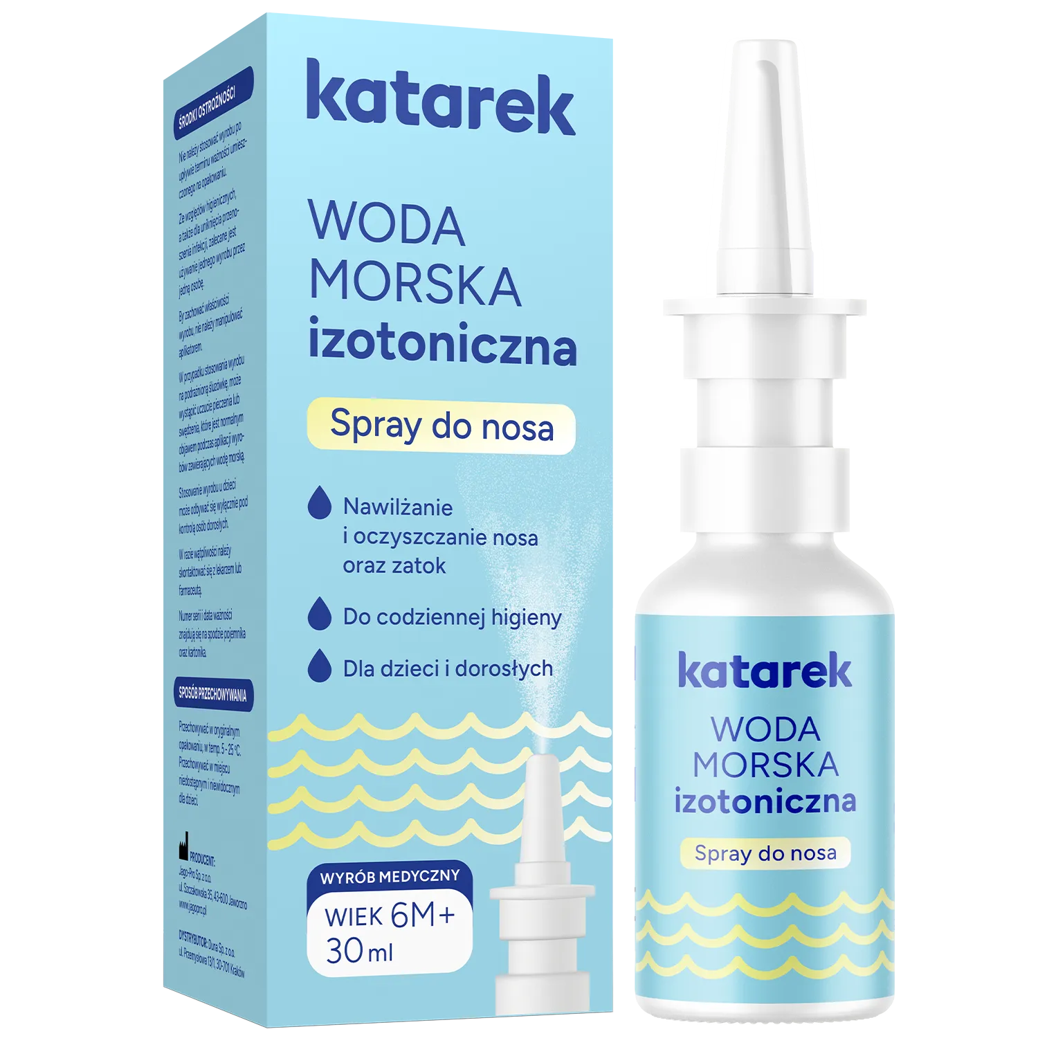 Katarek isotonisches Meerwasser Nasenspray 30 ml zur Befeuchtung und Reinigung der Nasenschleimhaut