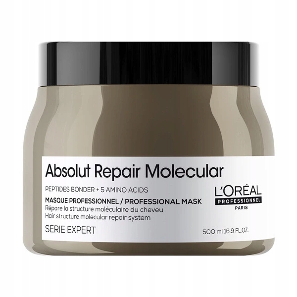 L’Oréal Absolut Repair Molecular Haarmaske für geschädigtes Haar, aufbauende molekulare Pflege, 500 ml