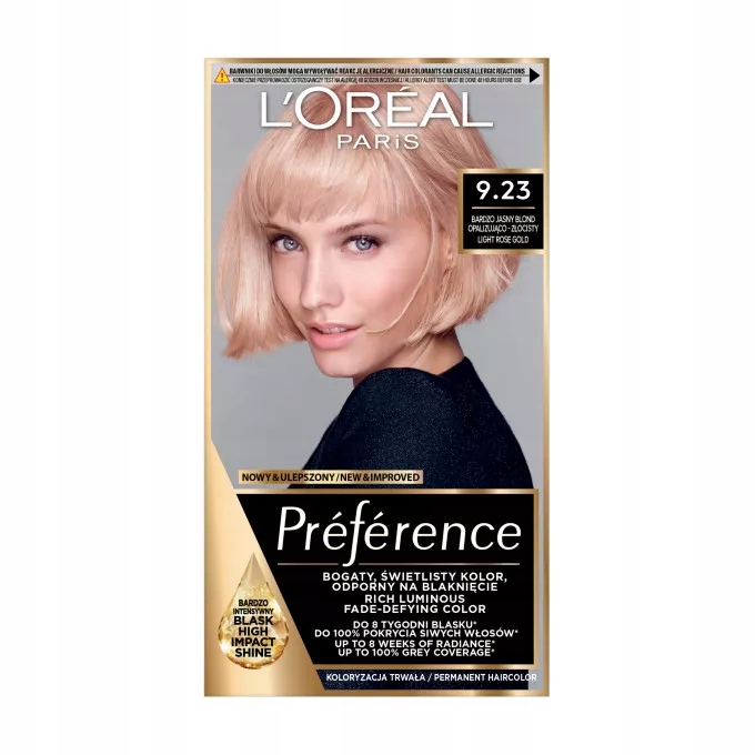 L'Oréal Paris Préférence 9.23 Light Rose Gold Haarfarbe mit langanhaltendem Farbglanz