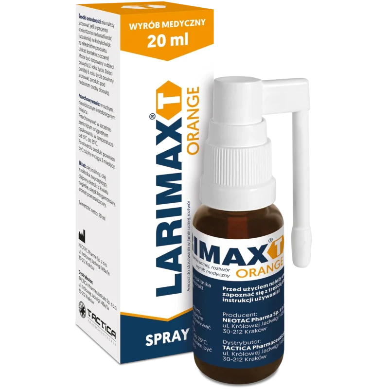 Larimax T Orange Halsspray bei Halsreizungen und Schluckbeschwerden