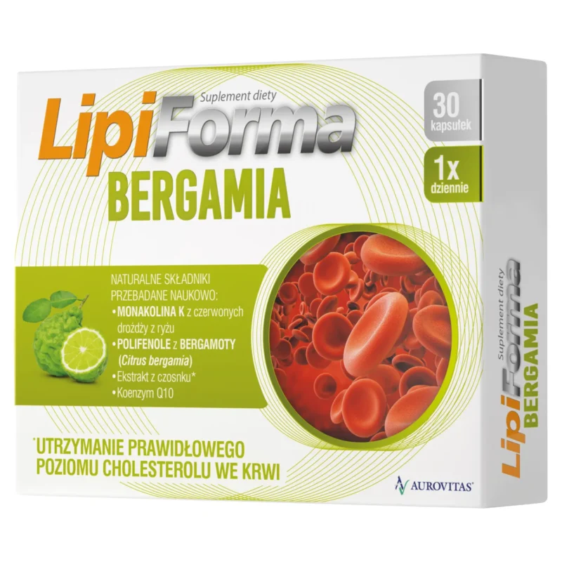 LipiForma Bergamia Kapseln mit Bergamotte-Polyphenolen, Monacolin K und Coenzym Q10 – Nahrungsergänzungsmittel, 30 Kapseln
