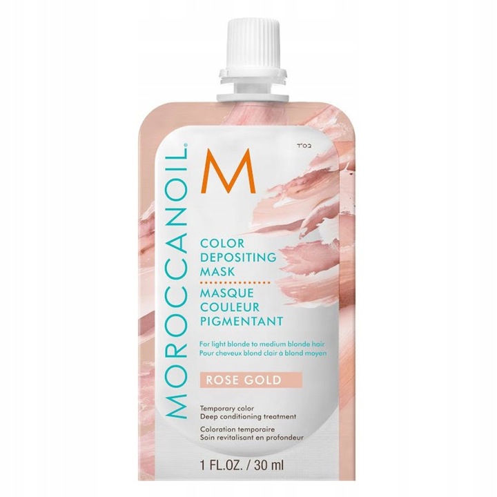 Moroccanoil färbende Maske Rose Gold 30 ml für blondes Haar mit pflegender Farbauffrischung