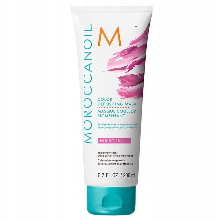 Moroccanoil Hibiscus Maske Color Depositing Mask für blondes Haar mit rosig-floralem Farbton