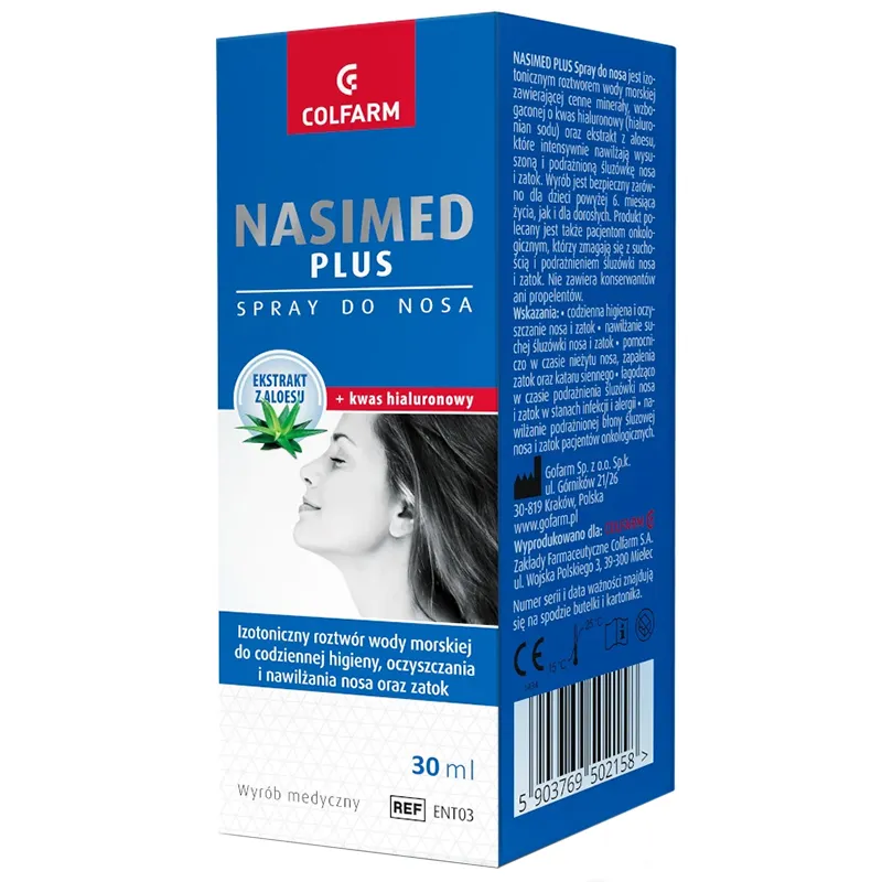 Nasimed Plus Nasenspray 30 ml mit Meerwasser, Hyaluron und Aloe Vera