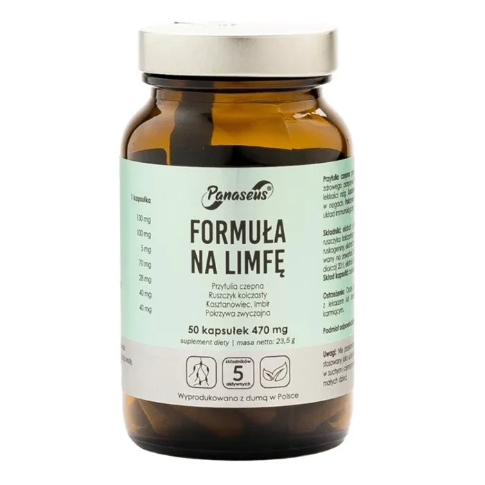 Panaseus Lymphformel Nahrungsergänzungsmittel für das Lymphsystem 50 Kapseln mit Pflanzenextrakten