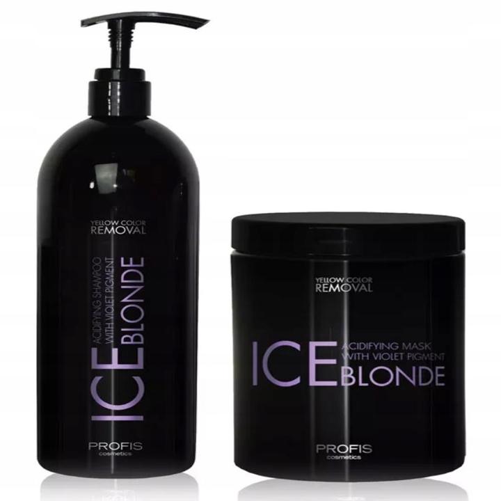 Profis Ice Blonde Shampoo und Haarmaske Set 2x1000 ml gegen Gelbstich für blondes Haar