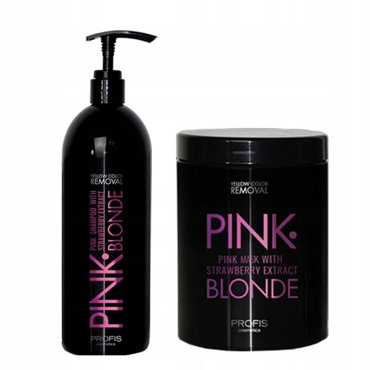 Profis Pink Blonde Shampoo und Haarmaske Set 2x1000 ml mit rosa Pigment gegen Gelbstich