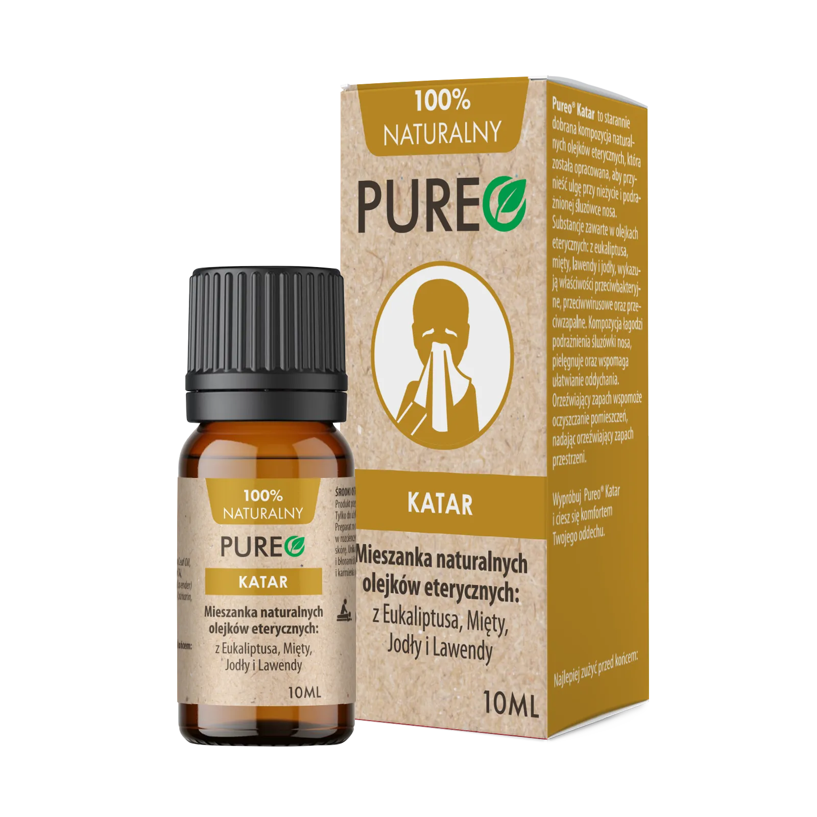 Pureo Schnupfen ätherische Ölmischung 10 ml für Inhalation und Aromatherapie bei Erkältung