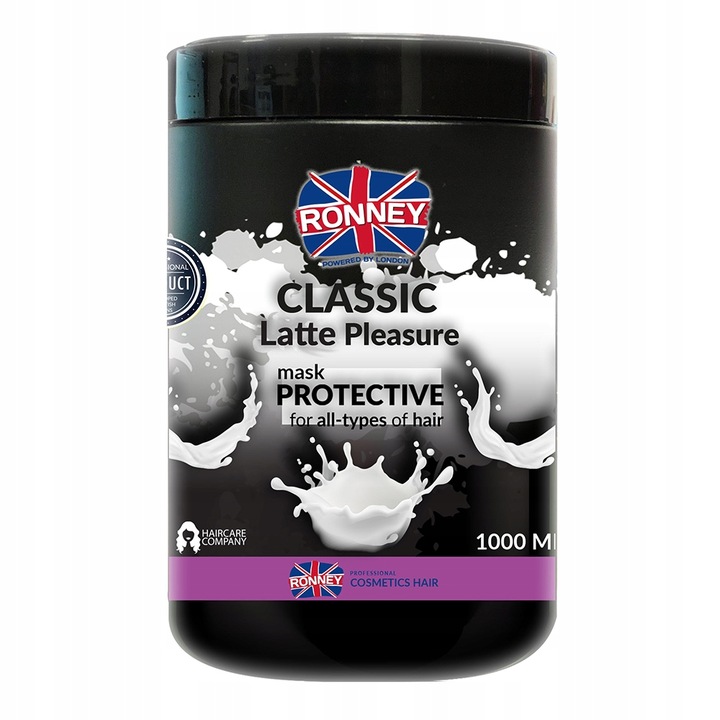 Ronney Classic Latte Haarmaske für alle Haartypen mit pflegendem Effekt und milchigem Duft, 1000 ml