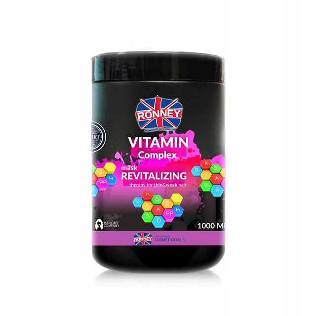 Ronney Vitamin Complex Revitalizing Haarmaske für feines und geschwächtes Haar, stärkende Pflege, 1000 ml
