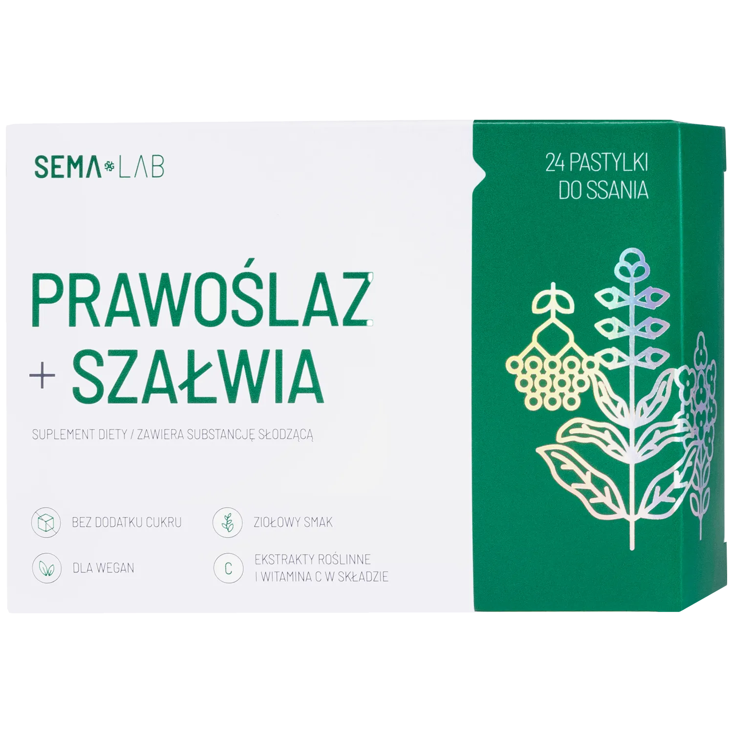 SEMA Lab Eibisch Salbei Lutschtabletten mit Vitamin C für Hals und Immunsystem