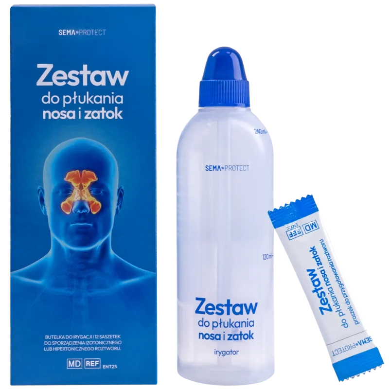 SEMA Protect Nasenspülset mit Irrigator und 12 Beuteln zur Nasen- und Nebenhöhlenspülung