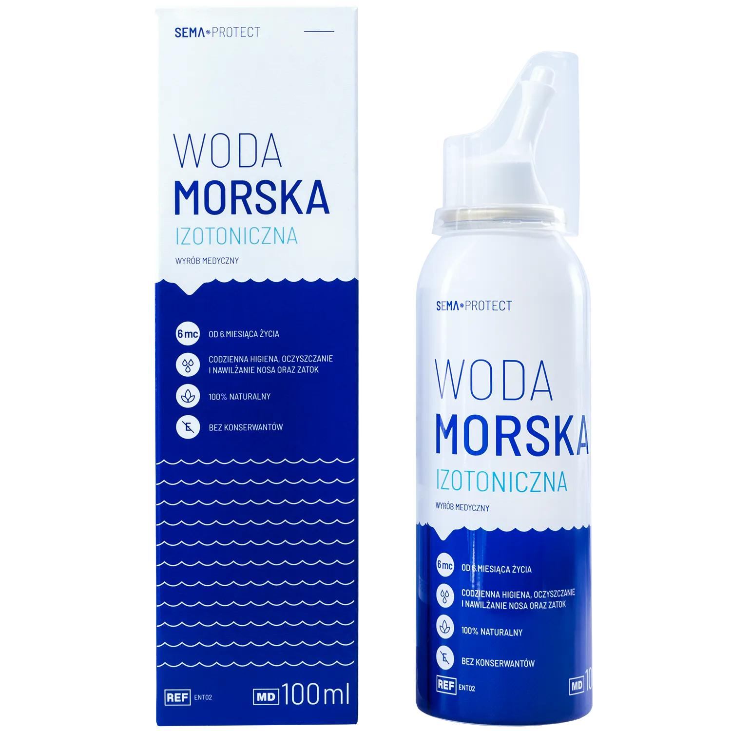 SEMA Protect isotonisches Meerwasser Nasenspray 100 ml zur täglichen Nasenhygiene