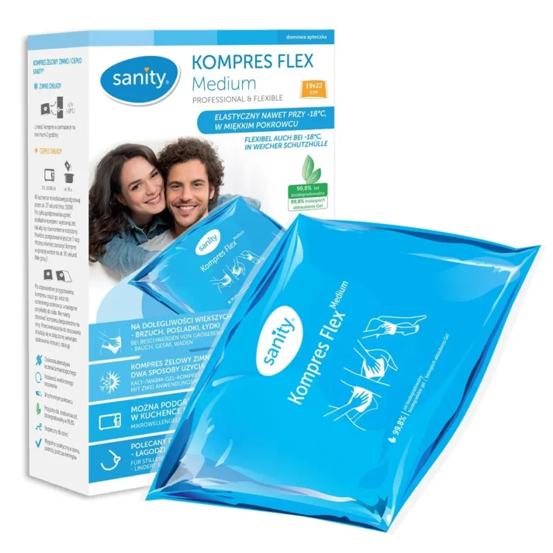 Sanity Flex Medium Warm-Kalt Gelkompresse 19 x 22 cm mit Bezug