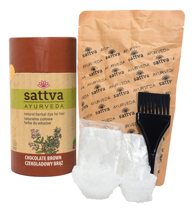 sattva natürliche henna haarfarbe chocolate brown 150 g pflanzliche ayurvedische haarfarbe schokobraun