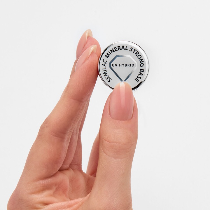 Semilac Mineral Strong Base stärkende Hybrid-Nagelbasis mit Mineralien für Aufbau, Schutz und natürlichen Look