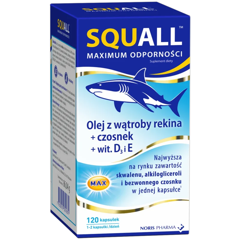 Squall Maximale Immunität Weichkapseln mit Haileberöl, Alkylglycerolen und Vitamin D – Nahrungsergänzung, 120 Kapseln