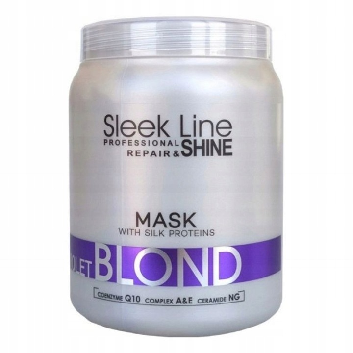 Stapiz Sleek Line Violet Blond Haarmaske für blondes, graues und blondiertes Haar, Anti-Gelbstich Pflege, 1000 ml