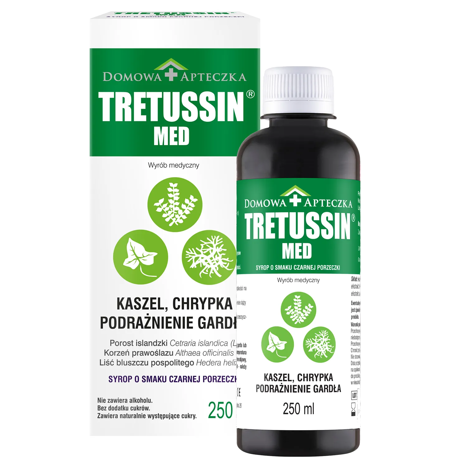 Tretussin Med Hustensirup 250 ml mit Schwarzer Johannisbeere – pflanzlicher Sirup bei Husten und Halsreizungen