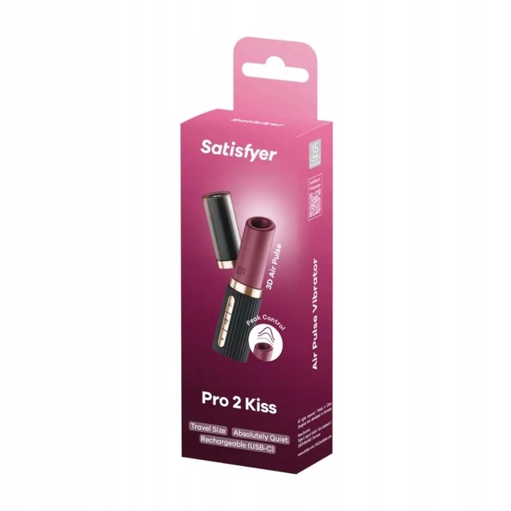Satisfyer Pro 2 Kiss Air Pulse Klitorisstimulator mit Druckwellen-Technologie, wasserdicht und wiederaufladbar