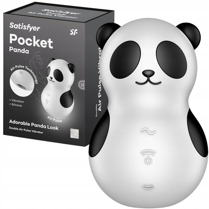 Satisfyer Pocket Panda Druckwellen Klitorisstimulator kompakt, wasserdicht mit Air Pulse Technologie
