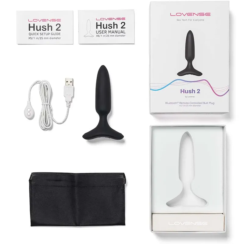 Lovense Hush 2 XS Analplug mit Vibration und App-Steuerung aus schwarzem Silikon