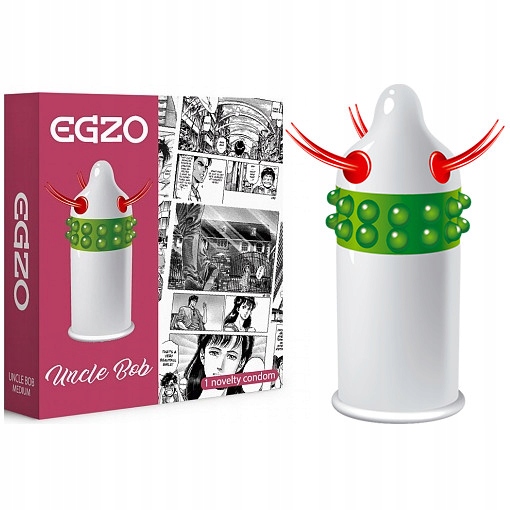 EGZO Cocky Friend Uncle Bob Kondom mit Noppen und Stacheln – stimulierendes Latexkondom