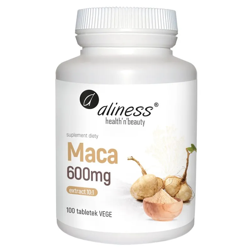 Aliness Maca 600 mg Tabletten mit Maca-Wurzelextrakt 10:1 für Energie und Vitalität