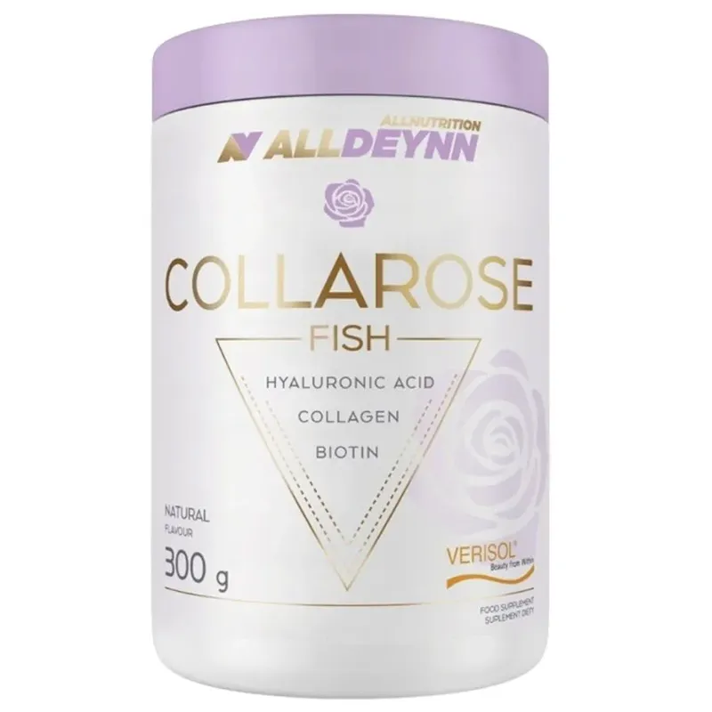 Alldeynn CollaRose Fish Kollagen Pulver neutral 300 g mit Hyaluronsäure Biotin Vitamin C