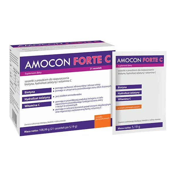 Amocon Forte C Sachets Kollagen Pulver mit Biotin und Vitamin C für Haut und Haare
