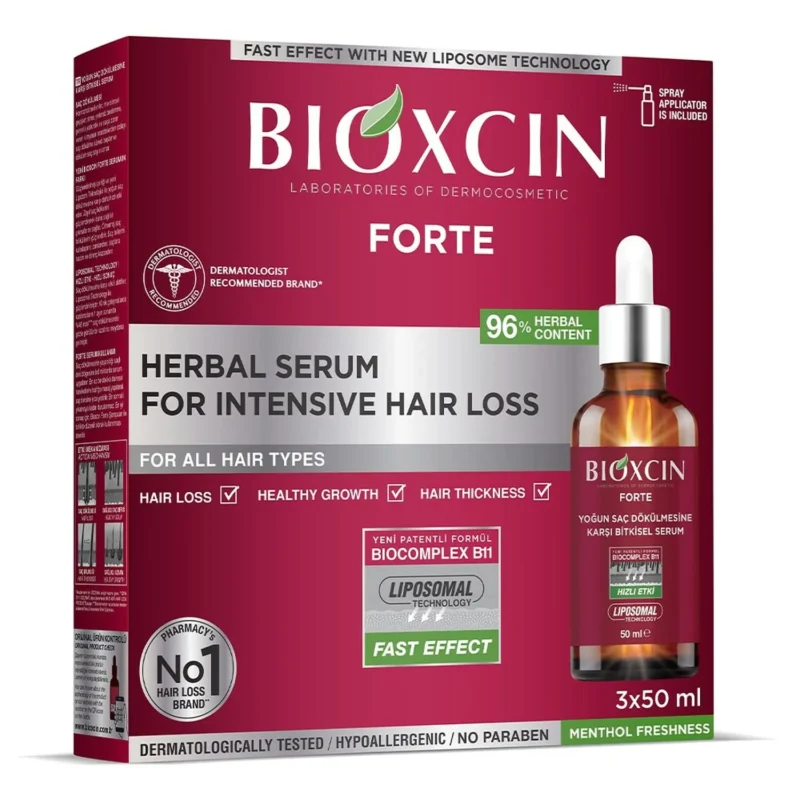 Bioxcin Forte Serum gegen starken Haarausfall 3x50 ml für dichteres Haar