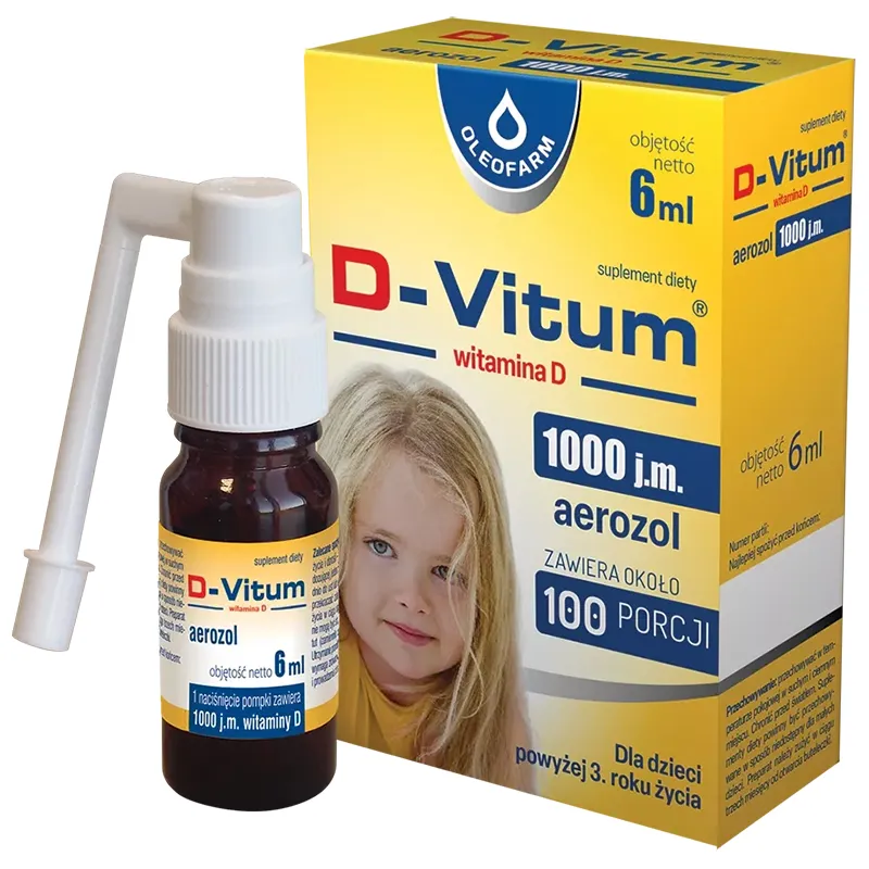 D-Vitum Vitamin D3 Spray 1000 IE für Kinder ab 3 Jahren zur Unterstützung von Knochen und Immunsystem