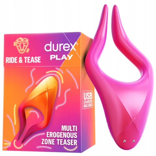 Durex Ride & Tease vibrierender Stimulator für erogene Zonen aus Silikon mit 7 Vibrationsmodi