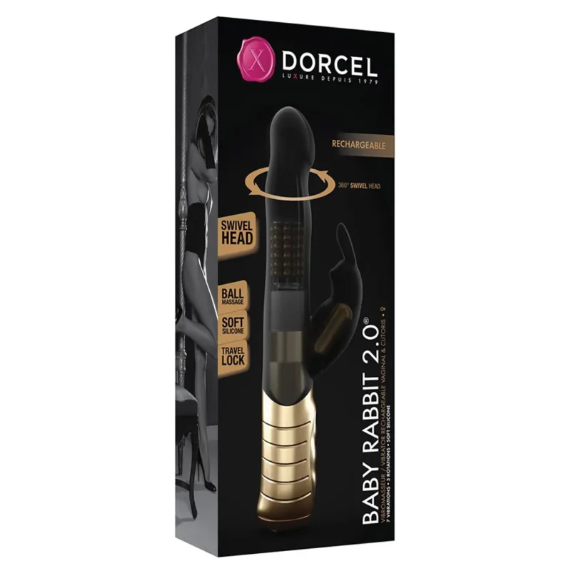 Dorcel Baby Rabbit 2.0 Black & Gold Rabbit Vibrator aus Silikon