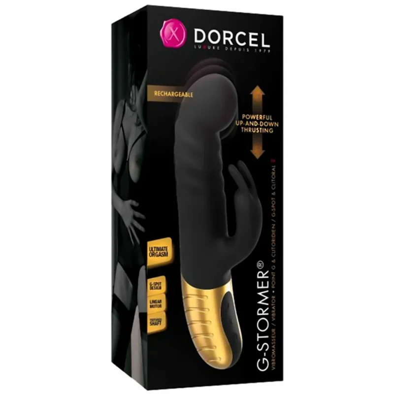 Dorcel G-Stormer Rabbit Vibrator schwarz gold für G Punkt und Klitoris Stimulation