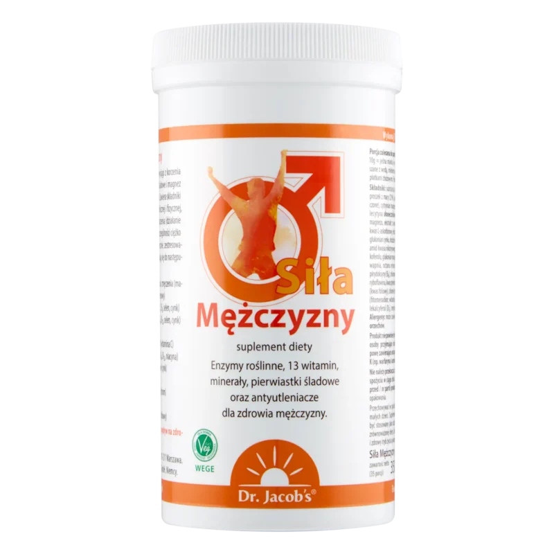 Dr. Jacob’s Kraft des Mannes Pulver mit Maca, Vitaminen und Mineralstoffen – Vitalitätsdrink für Männer, 350 g